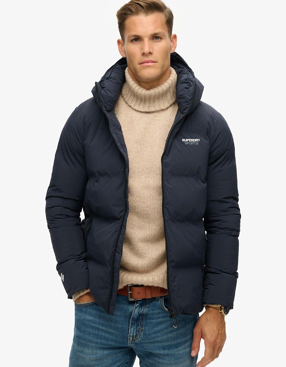 Code Hooded Boxy Padded Jacket - Navy, 6 of 5