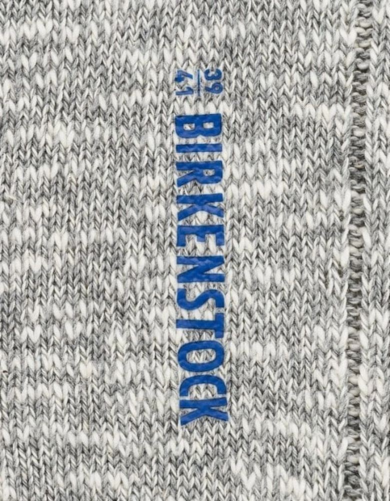 Cotton Slub Boot Socks, Grey/white