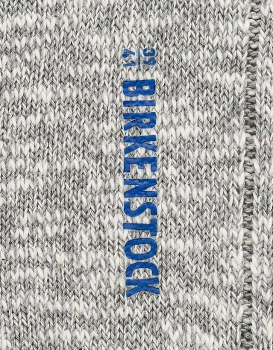 Cotton Slub Boot Socks, Grey/white