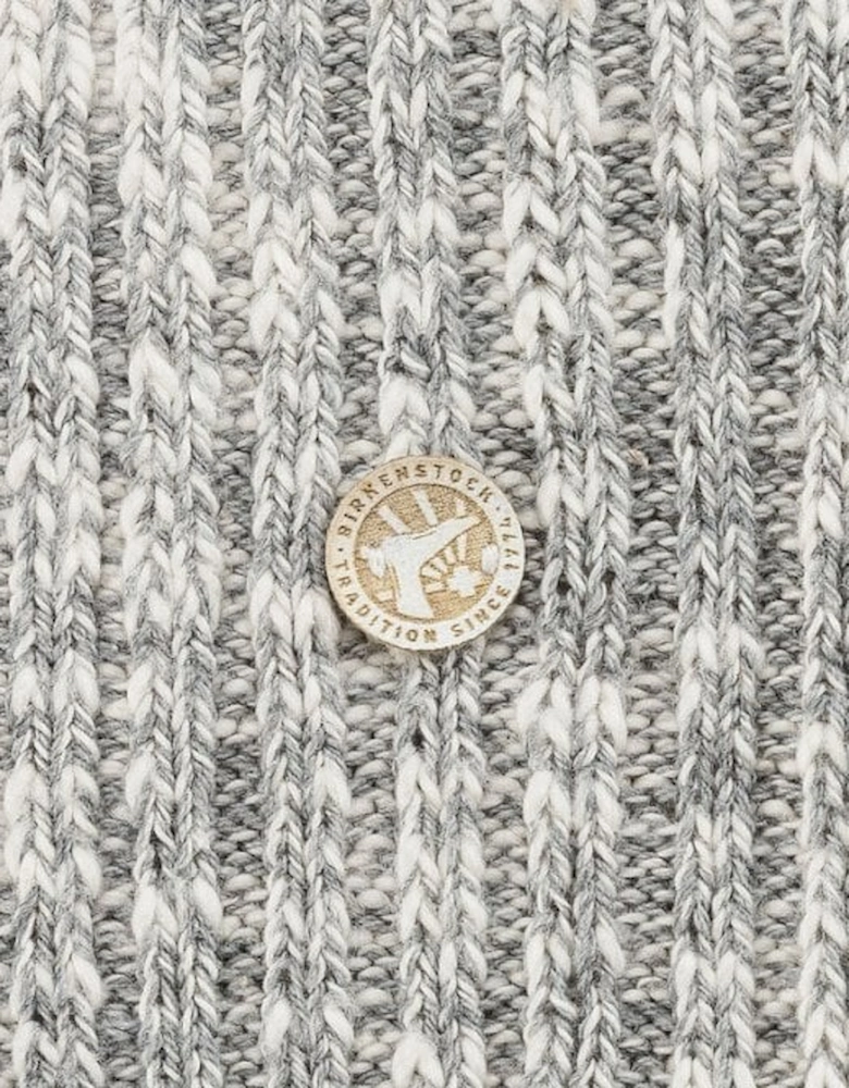 Cotton Slub Boot Socks, Grey/white