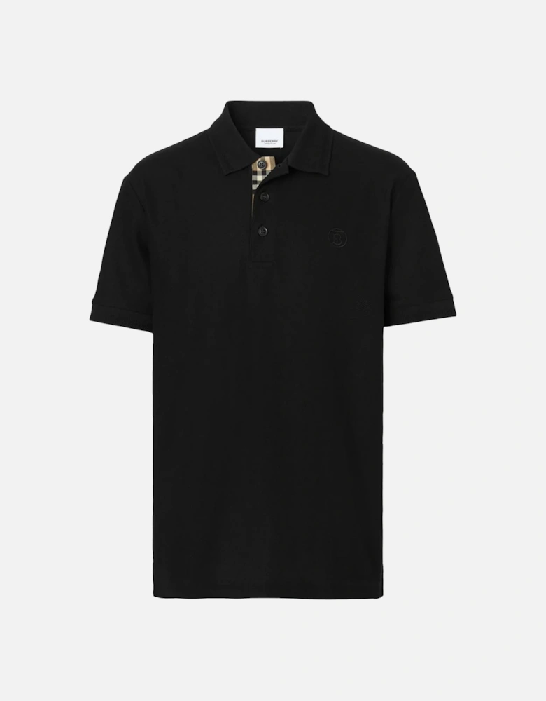 Branded Eddie Circle Logo Polo Shirt in Black