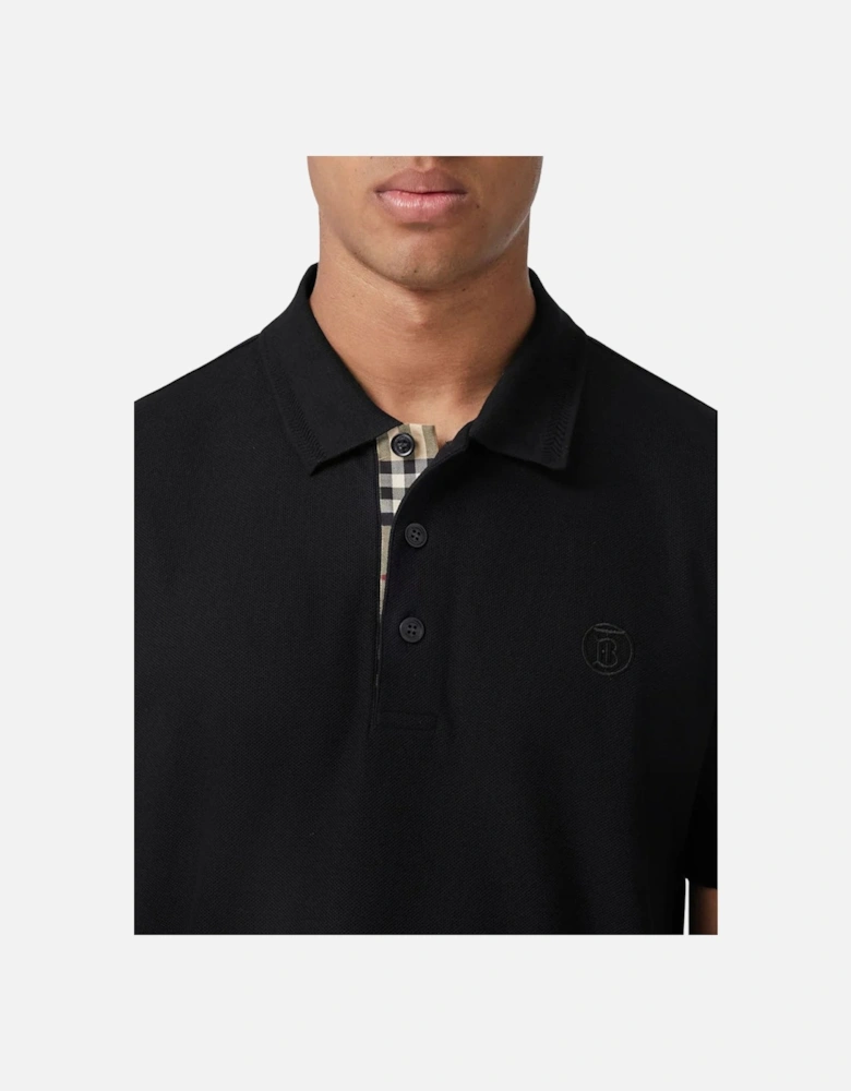 Branded Eddie Circle Logo Polo Shirt in Black