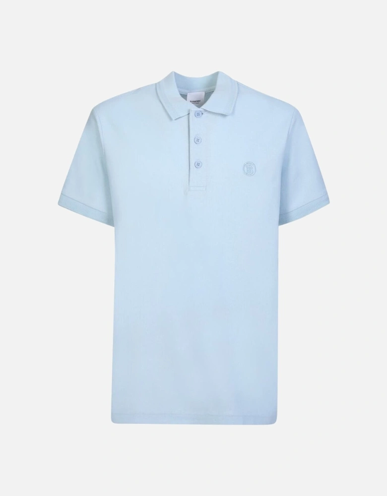 Branded Circle Logo Eddie Polo Shirt in Sky Blue