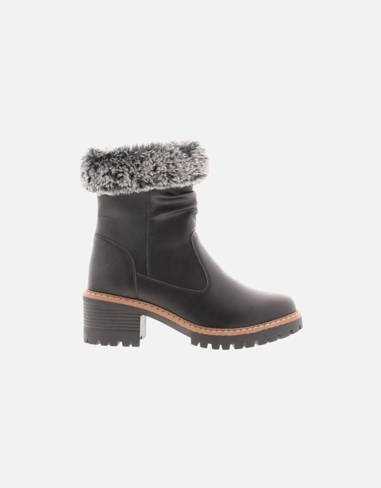 Womens Ankle Boots Prune Zip black UK Size