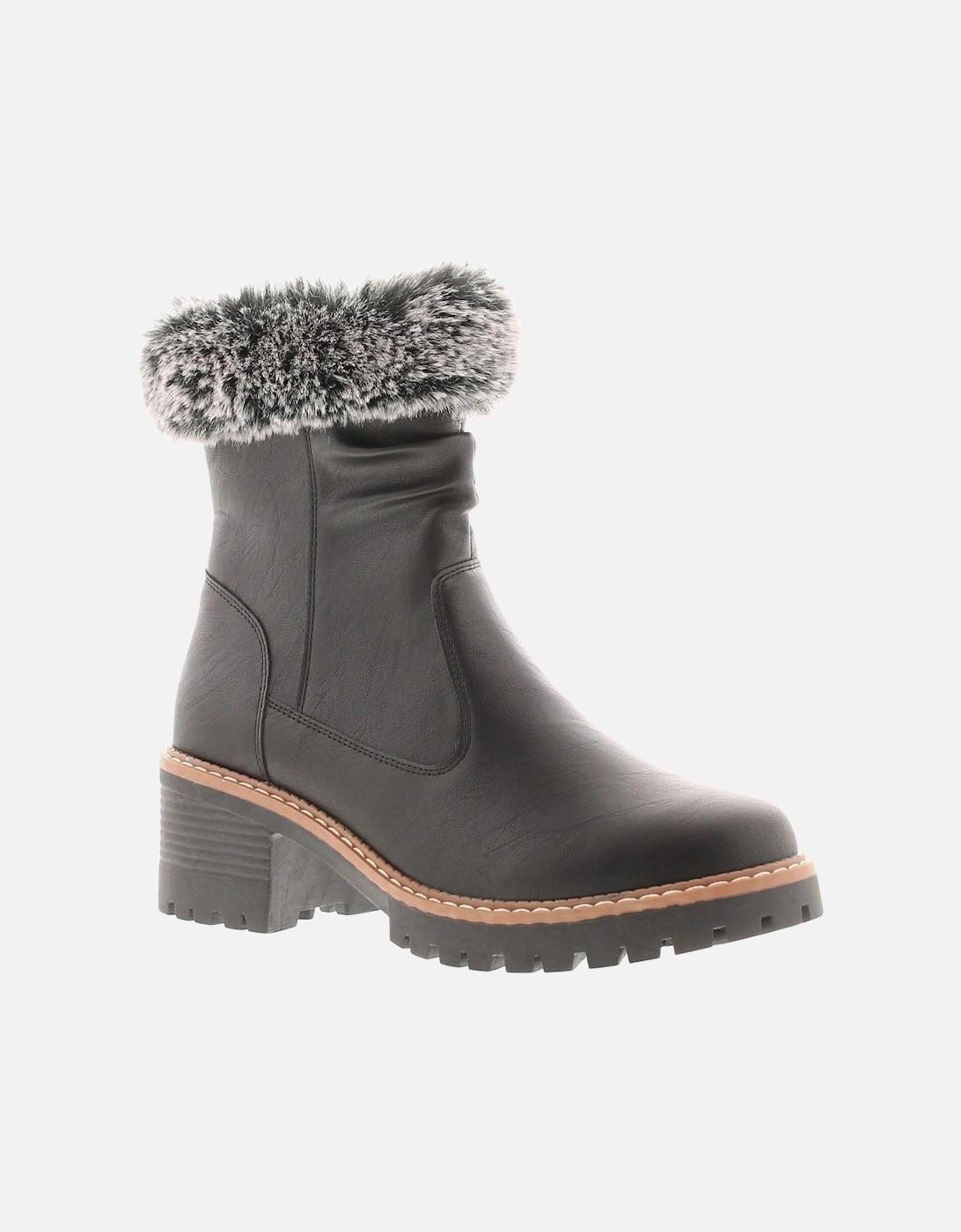 Womens Ankle Boots Prune Zip black UK Size, 6 of 5