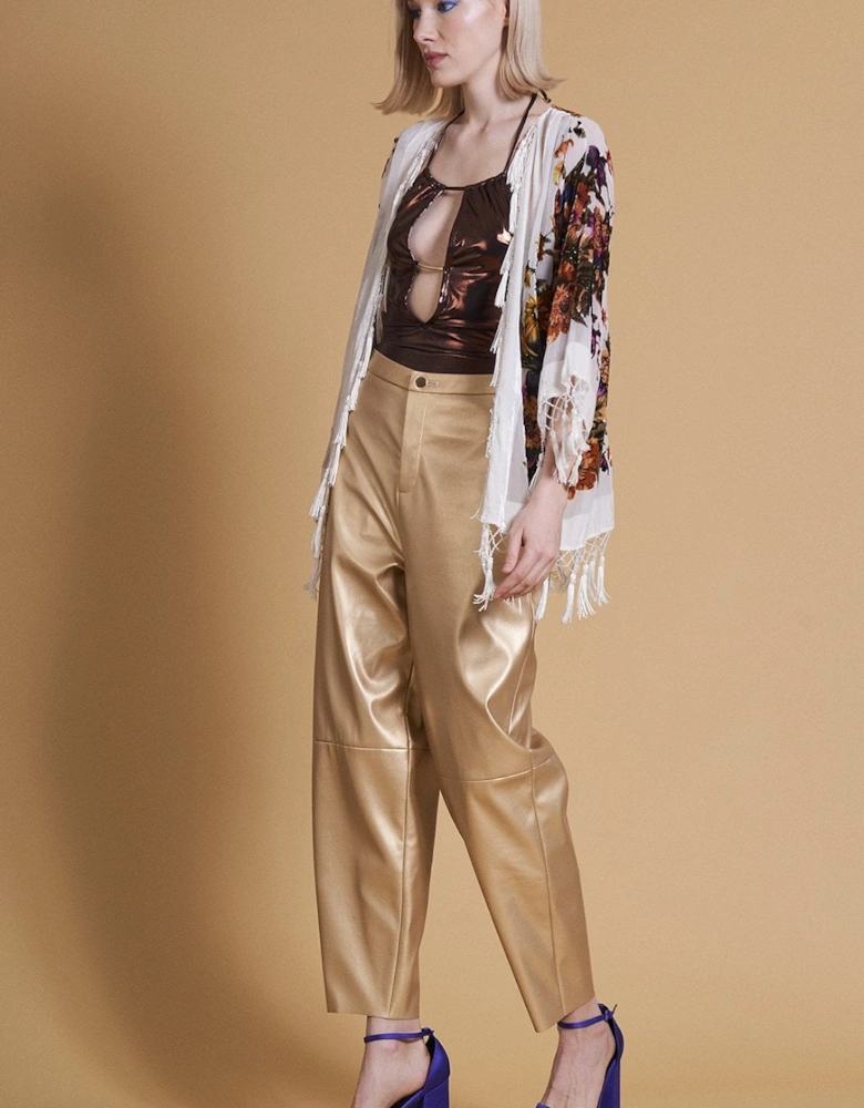 White Vintage Silk Devore Kimono Jacket