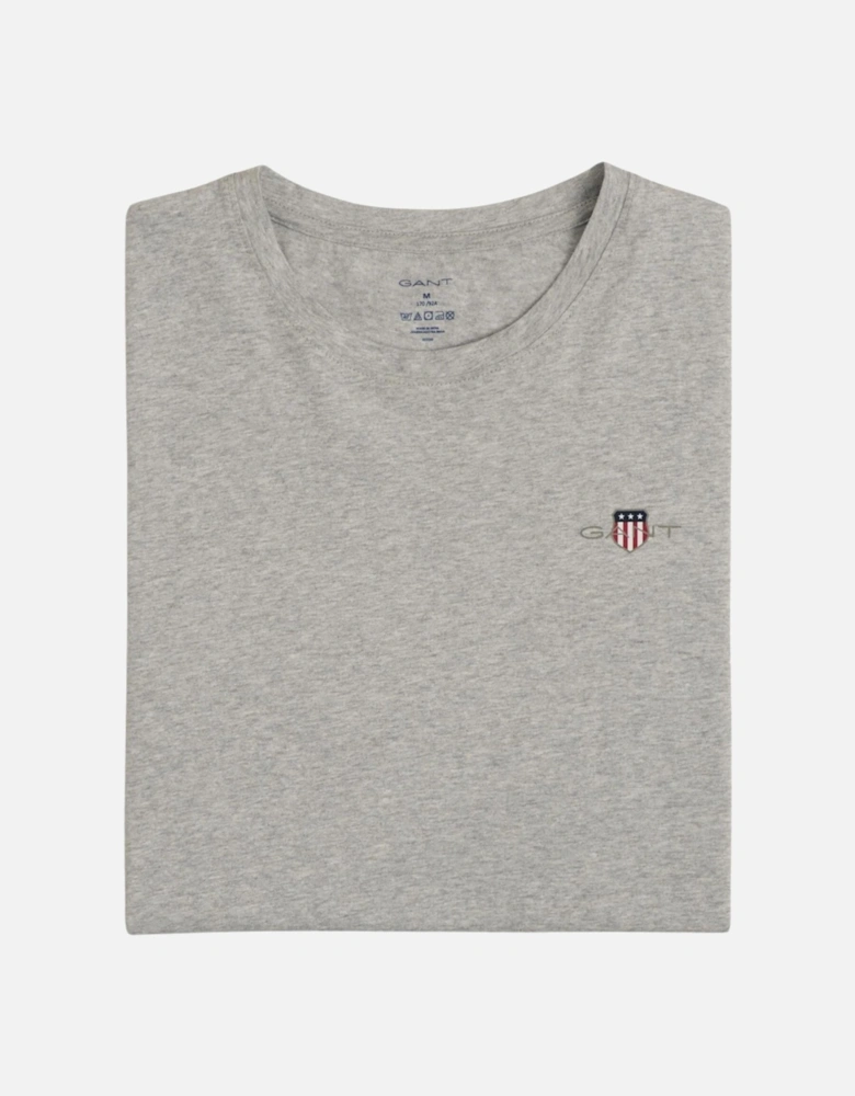 Shield Logo Jersey Pyjama T-Shirt, Light Grey Melange