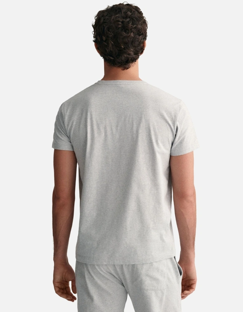 Shield Logo Jersey Pyjama T-Shirt, Light Grey Melange