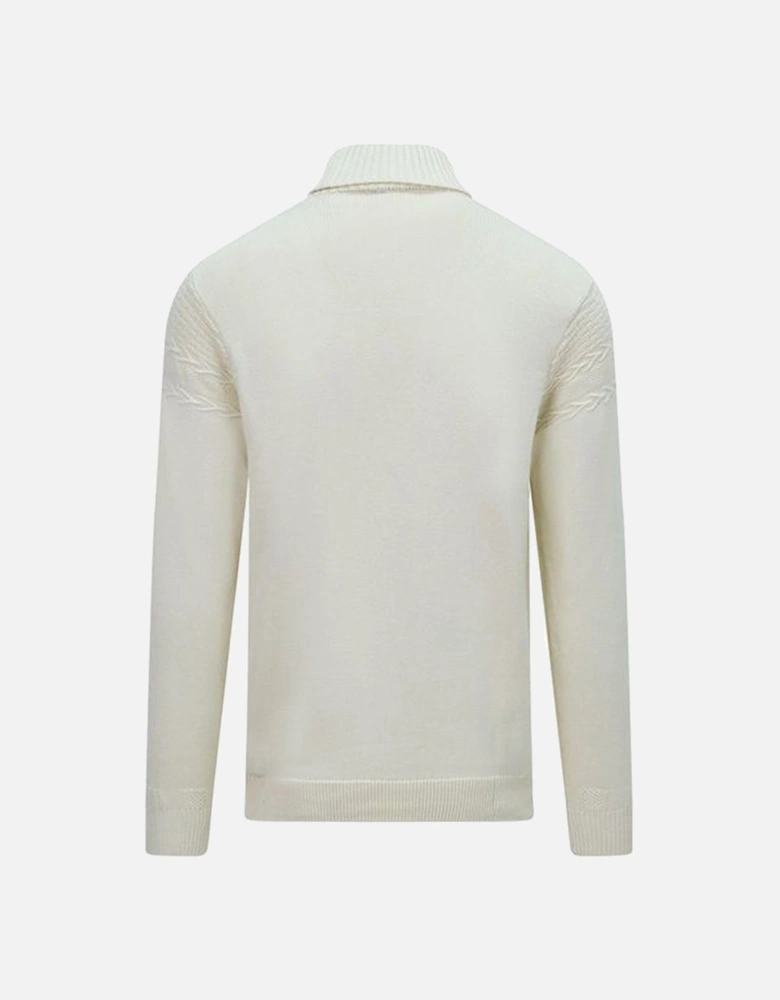 Emilio Nautical Style Roll Neck, Long Sleeve Men's Sweater | Cream