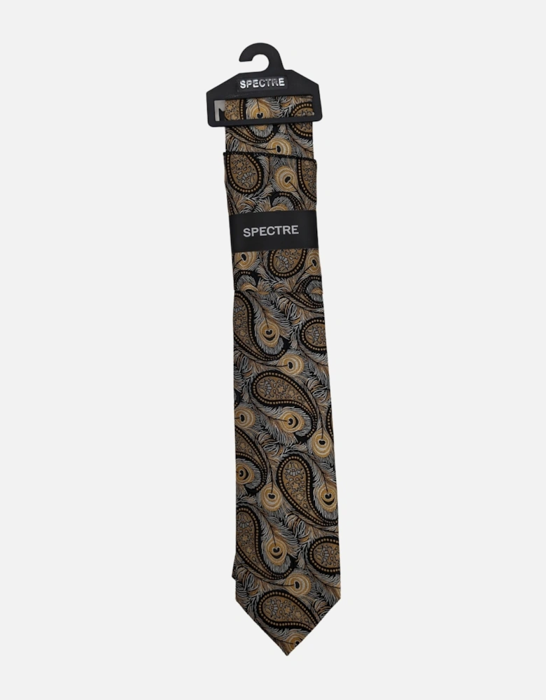 Peacock Tie Set - Gold