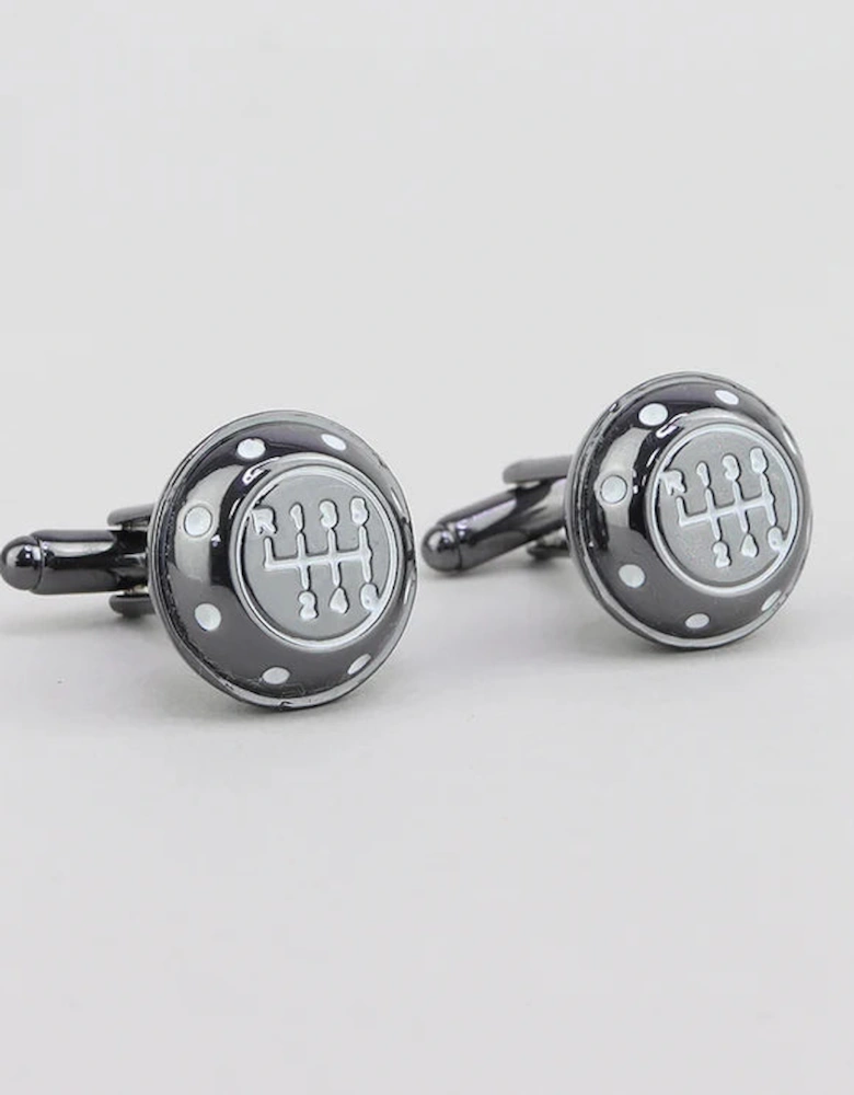 Gear Knob Cufflinks - Gunmetal