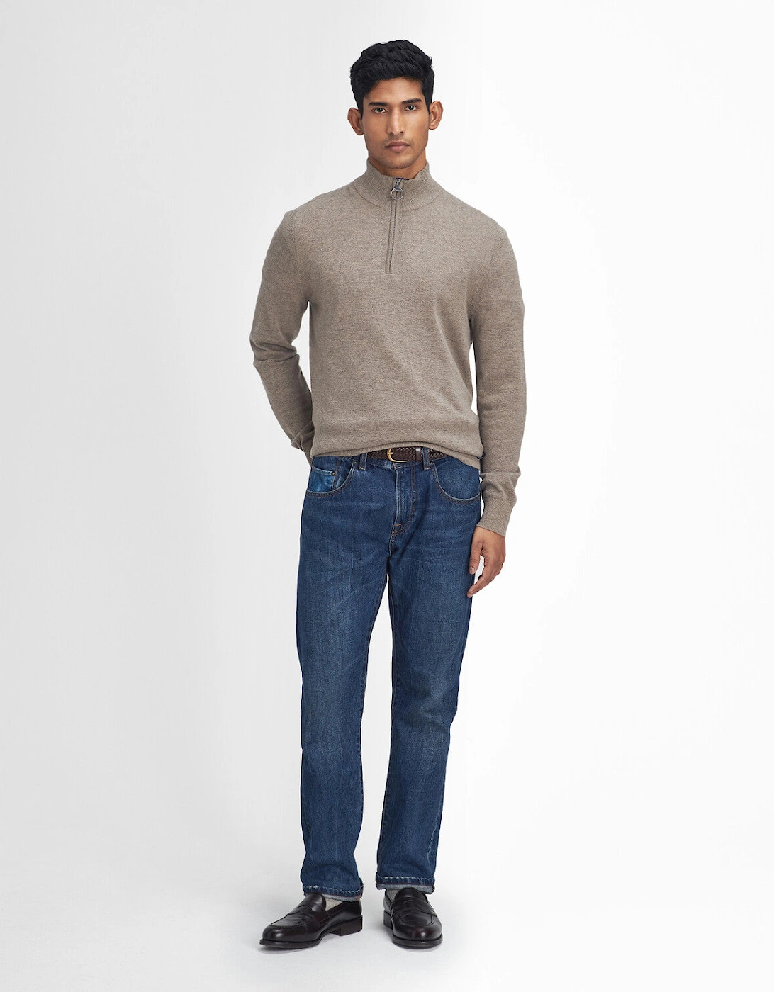 Marlow Half Zip Sweatshirt - Stone