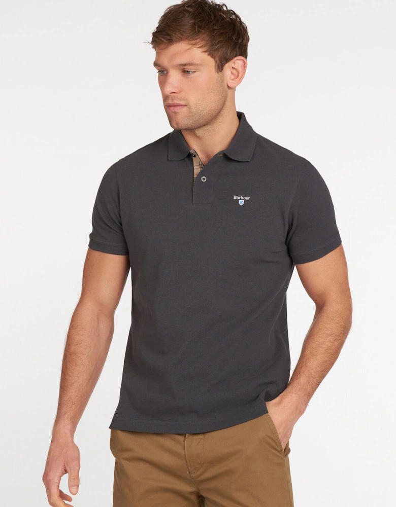 Tartan Pique Polo Shirt - Navy/ Dress