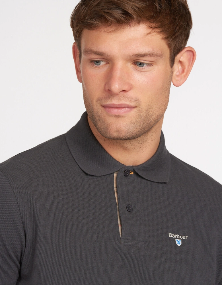 Tartan Pique Polo Shirt - Navy/ Dress