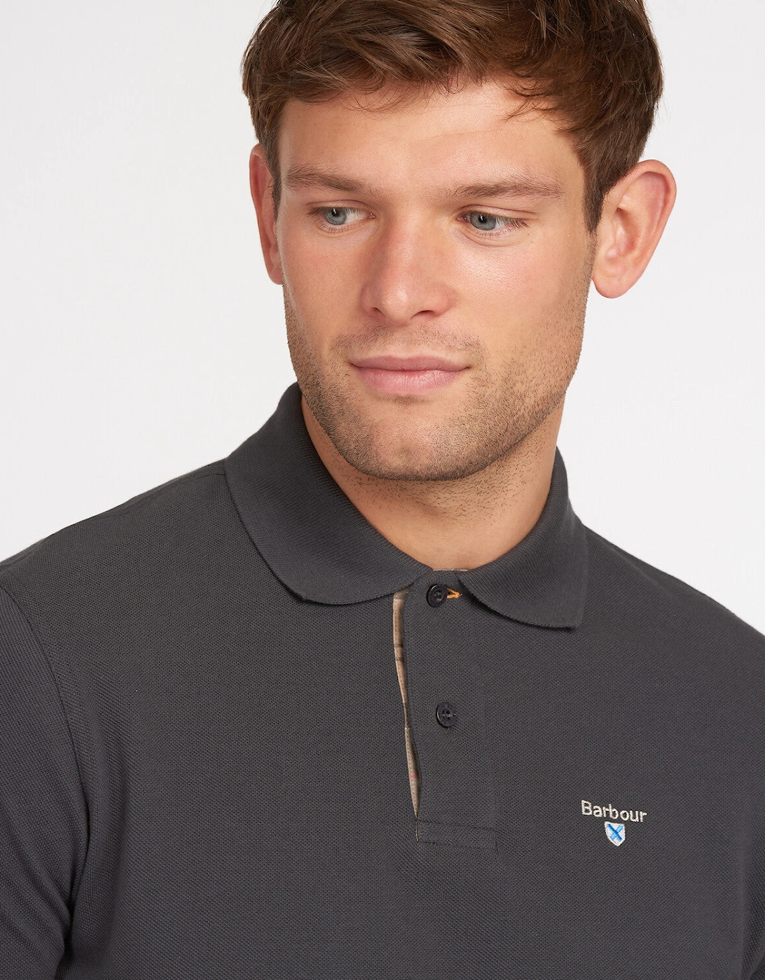 Tartan Pique Polo Shirt - Navy/ Dress