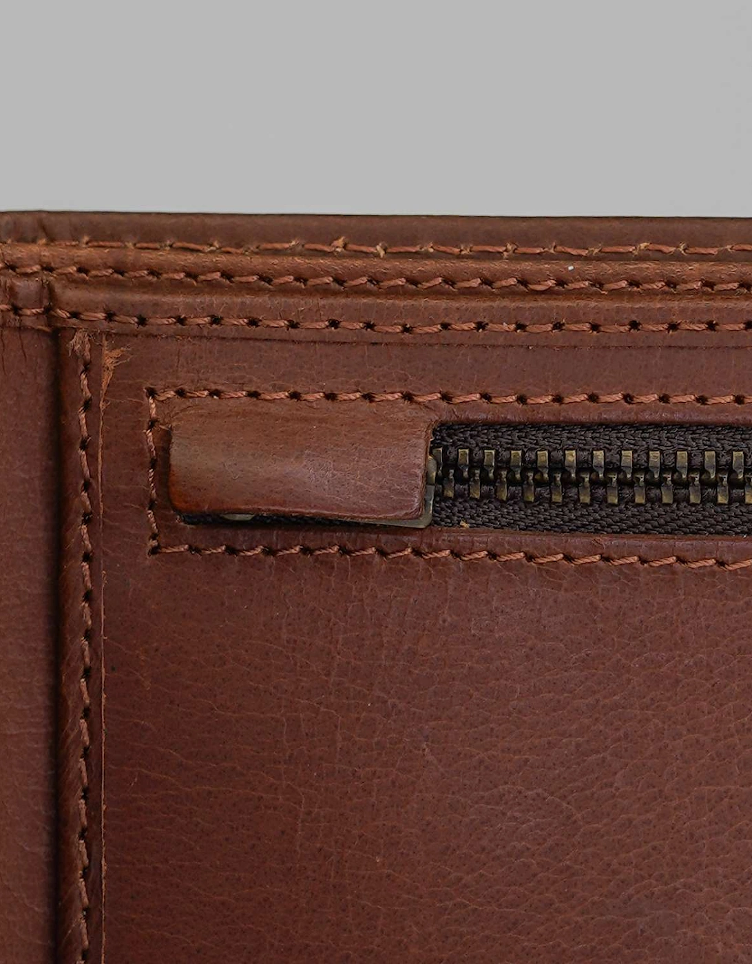 Leather & Waxed Canvas Wallet - Navy