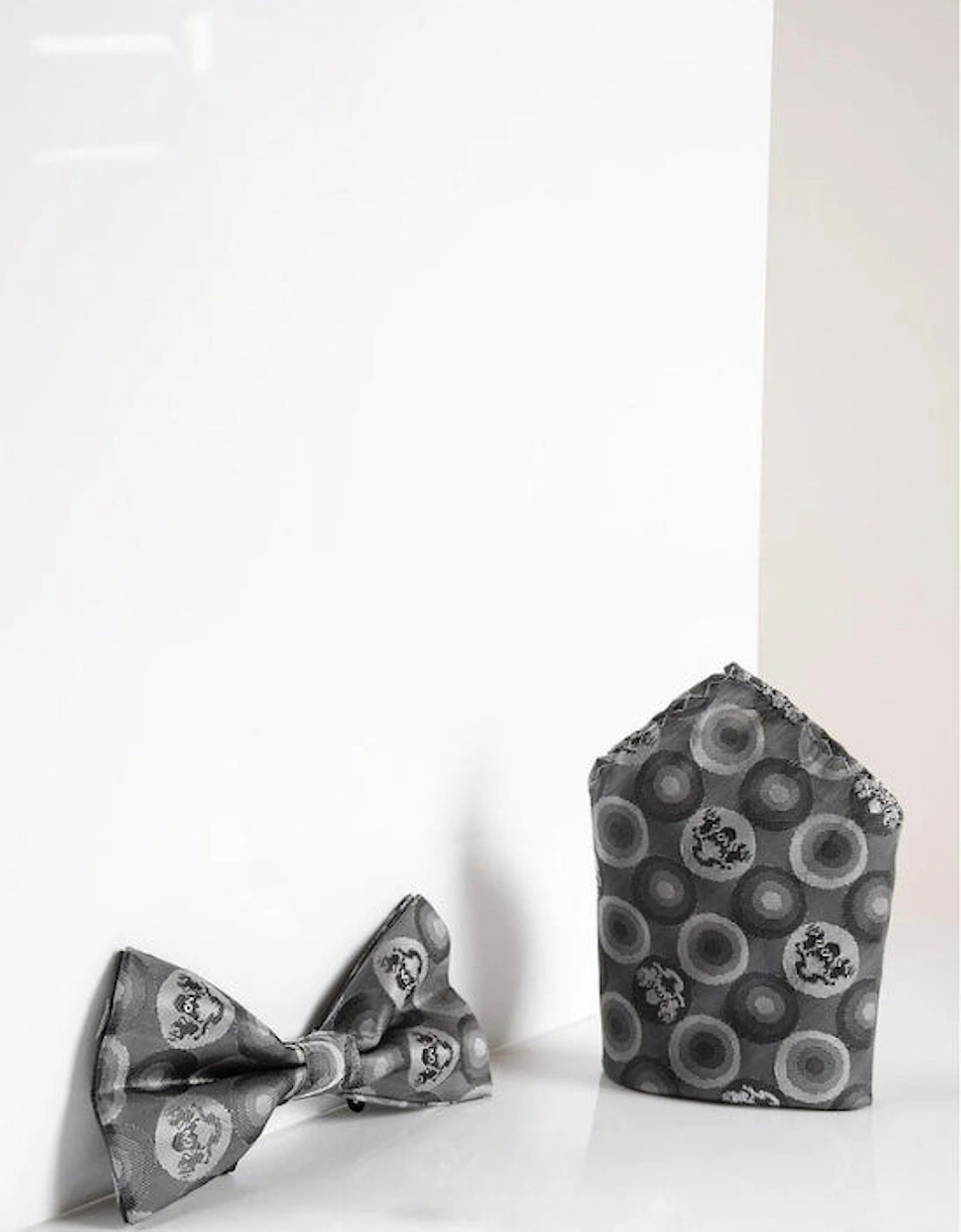 Bubbles Bow Tie & Pocket Square Set - Grey, 3 of 2