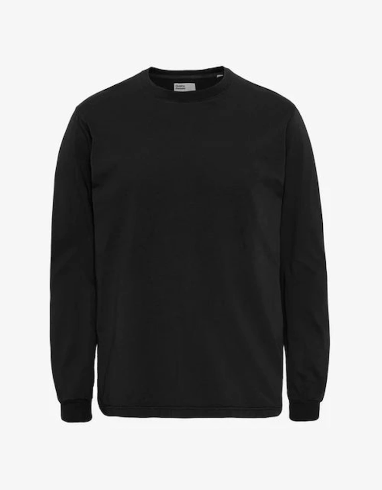 Oversized Organic Long sleeve T-Shirt - Deep Black