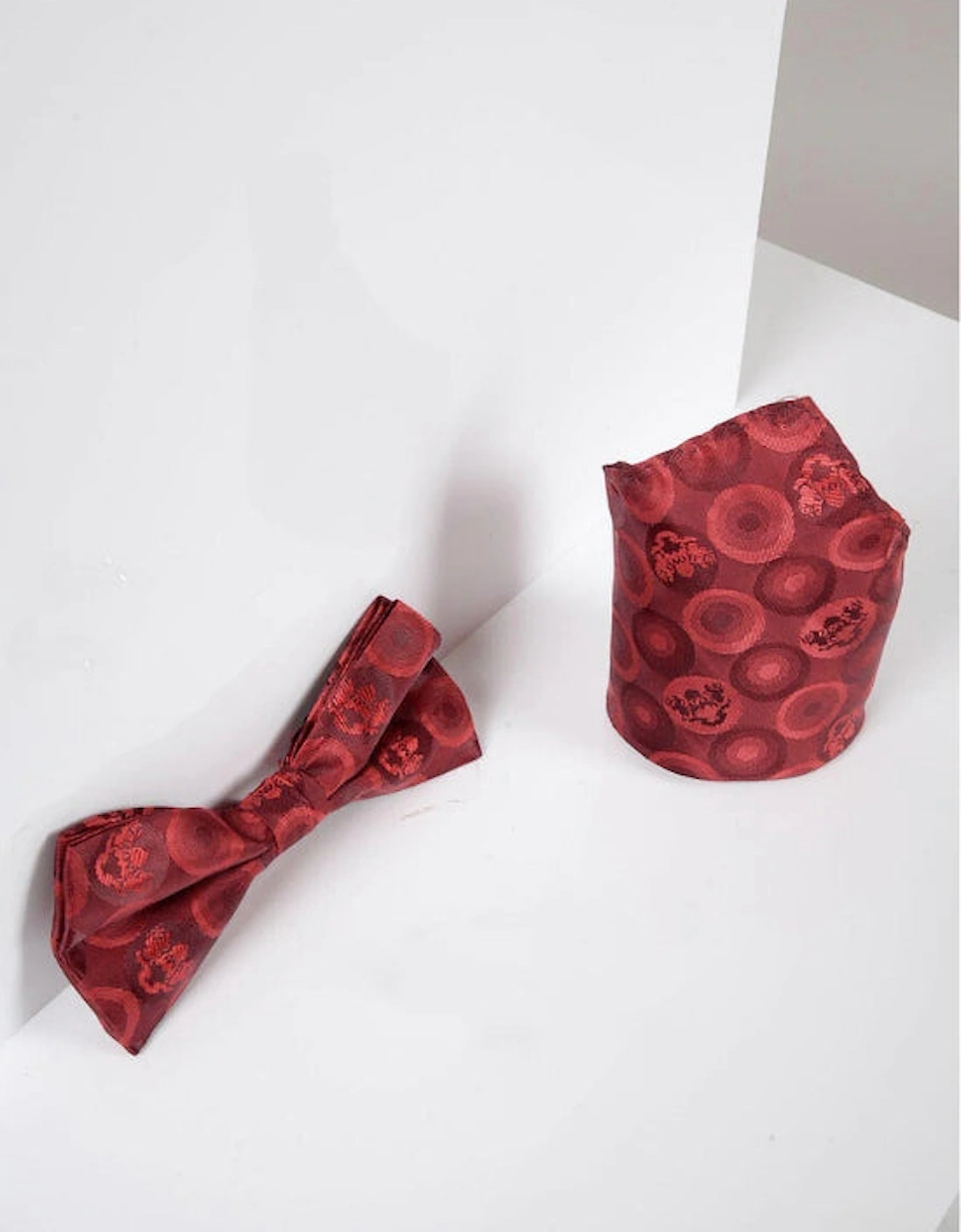 Bubbles Bow Tie & Pocket Square Set - Wine