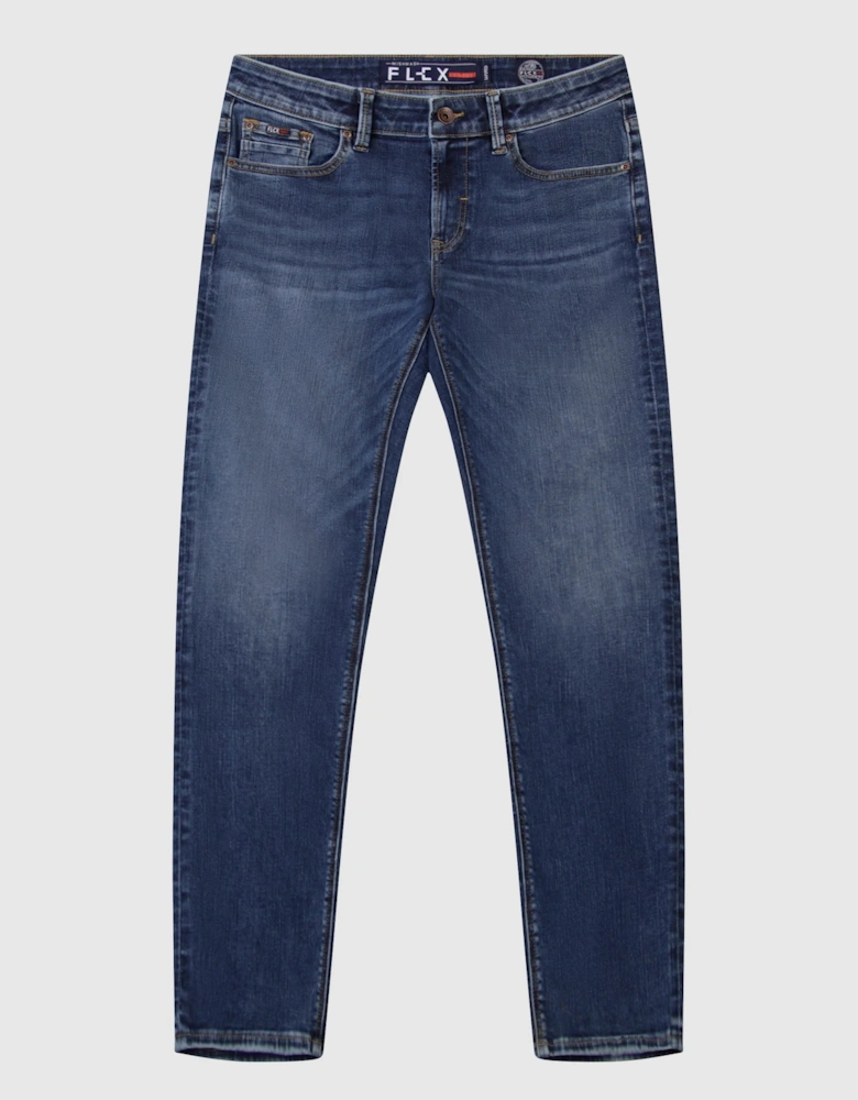 Flex Active Stretch Tapered Jean - Mid Blue