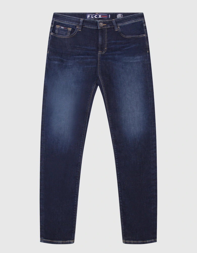 Flex Active Stretch Tapered Jean - Dark Blue