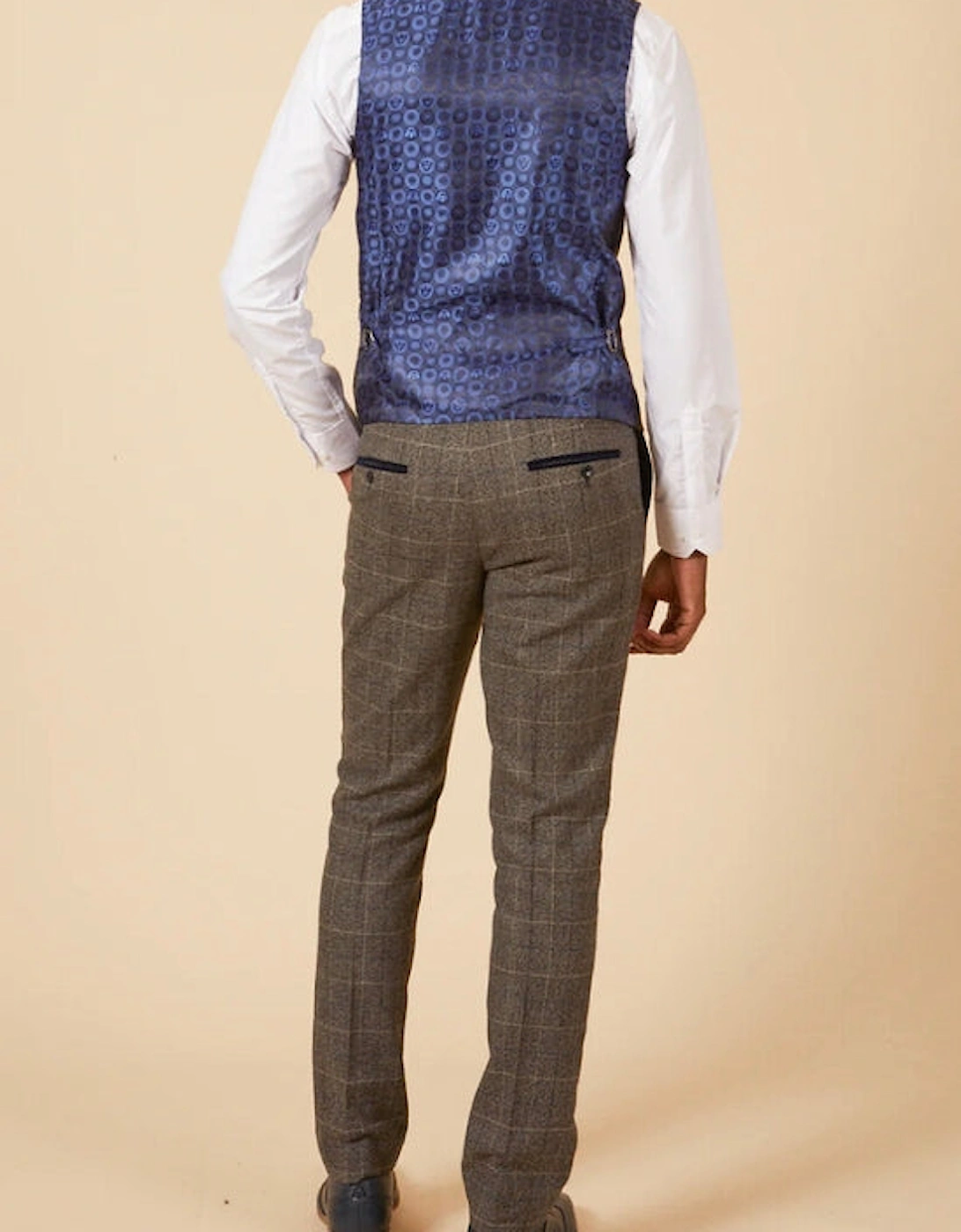 Scott Waistcoat - Grey Tweed Check