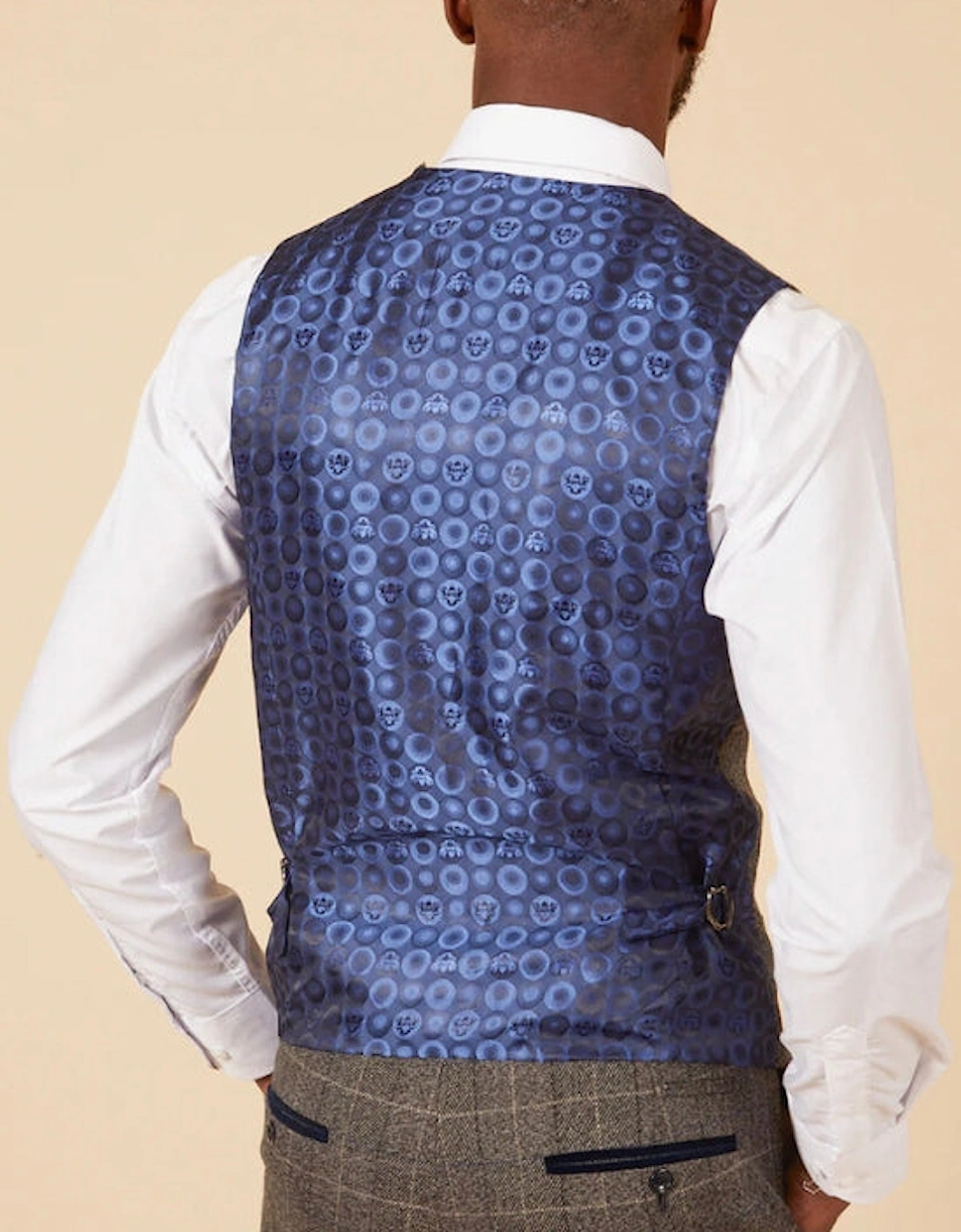 Scott Waistcoat - Grey Tweed Check