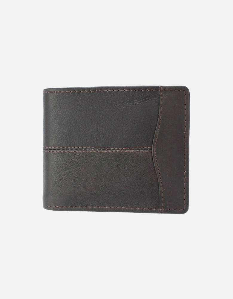 Wallet Leather Centre Stitch - Brown