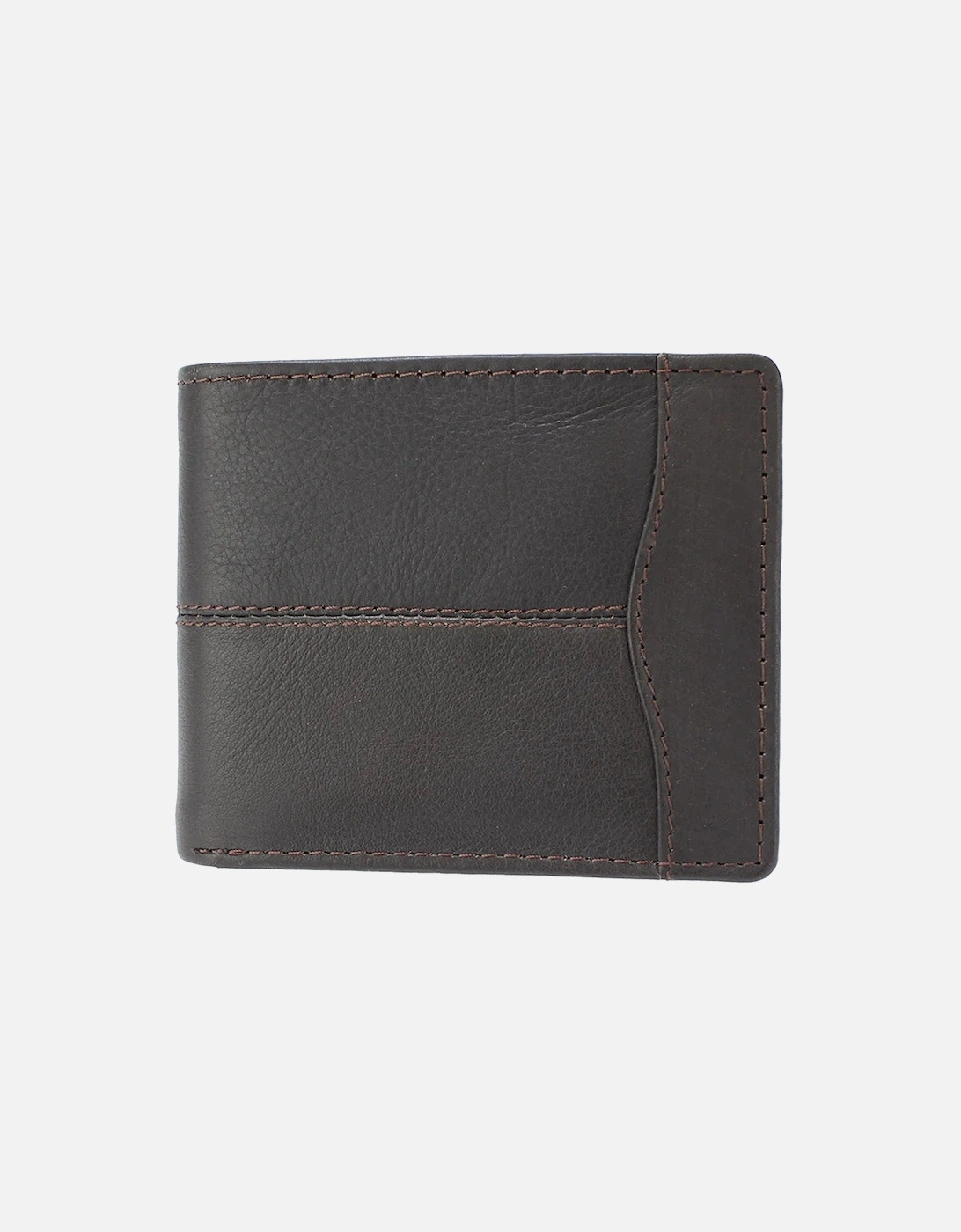 Wallet Leather Centre Stitch - Brown, 4 of 3