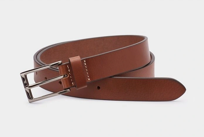 Skinny Leather Belt 30015 - Tan