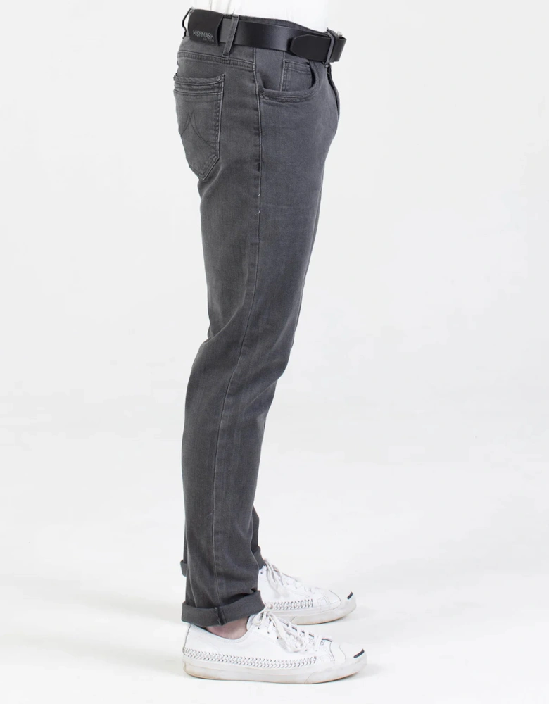 Hawker Stretch Brushed Denim Tapered Jean - Grey