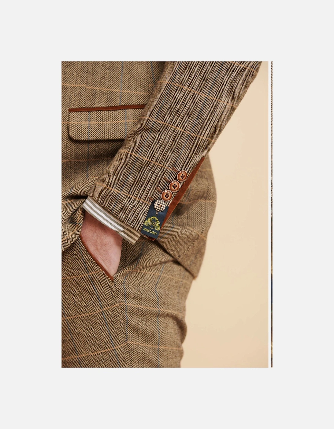 Ted Check Tweed Trouser - Tan