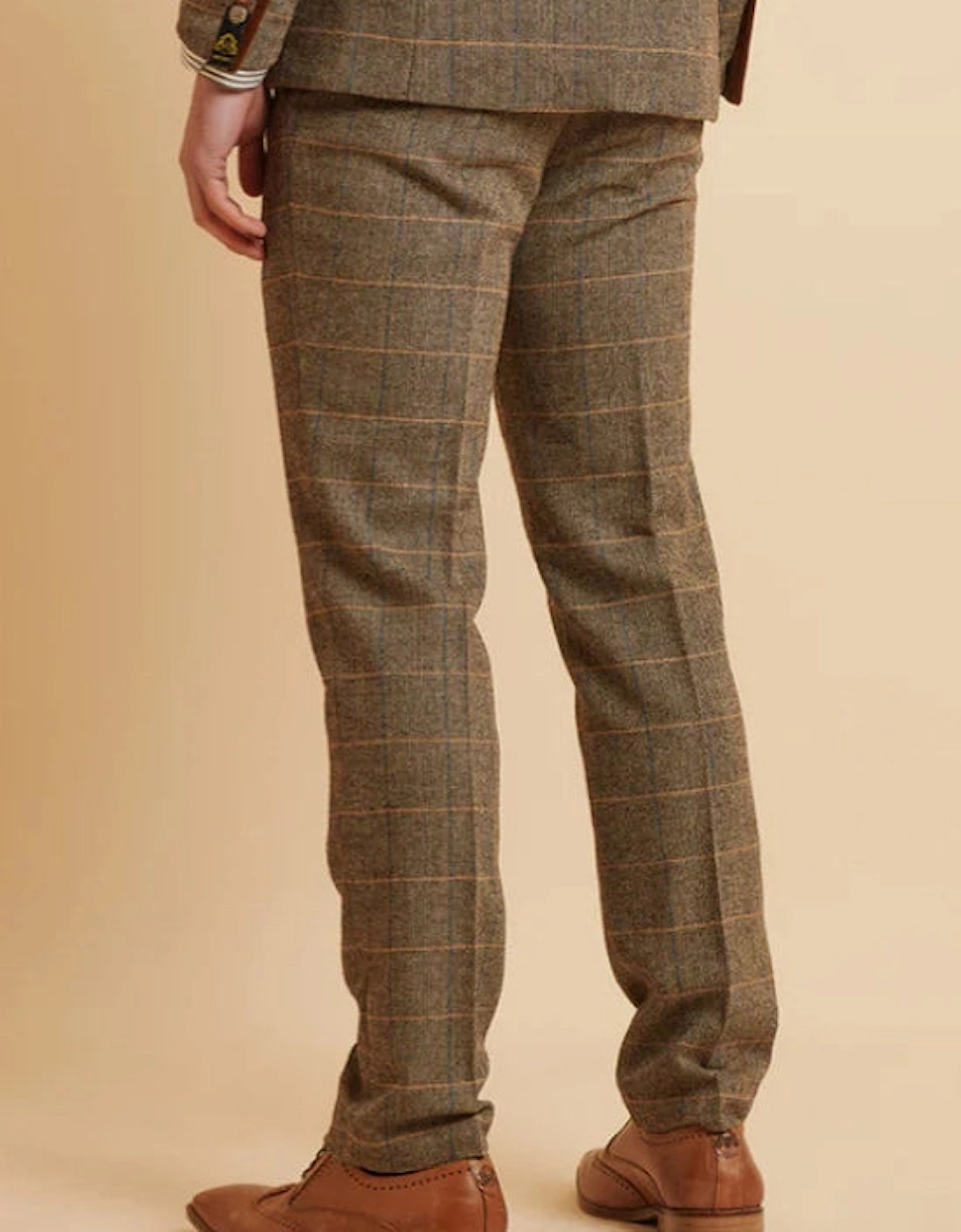 Ted Check Tweed Trouser - Tan