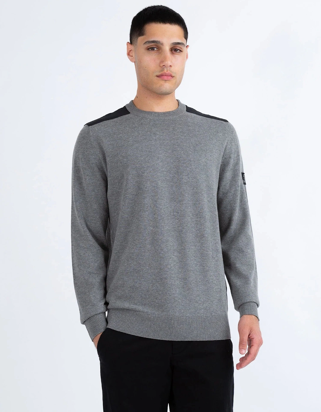 LUKE1977 Berwick Knitted Crew Jumper - Marl Grey, 8 of 7