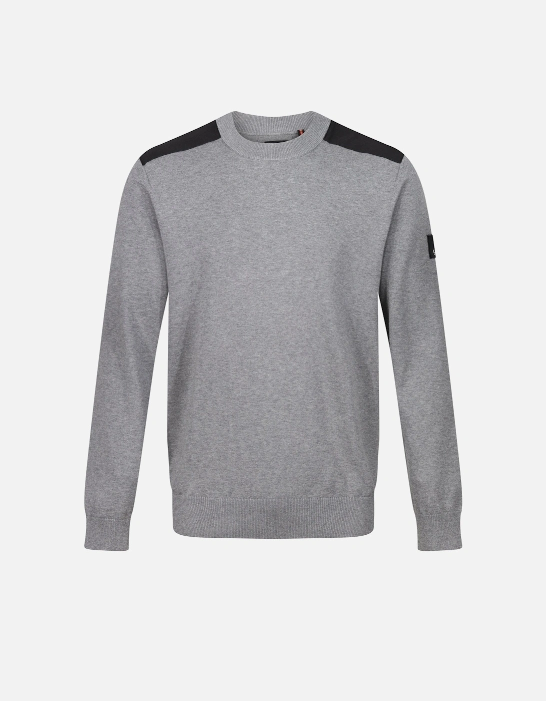 LUKE1977 Berwick Knitted Crew Jumper - Marl Grey