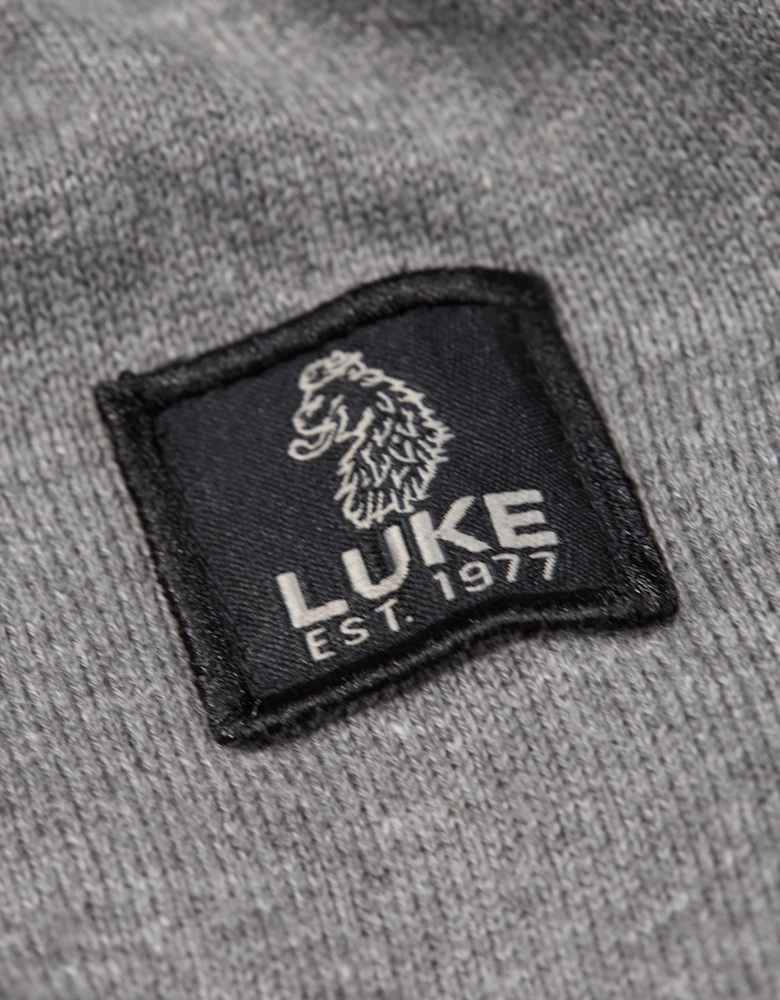 LUKE1977 Berwick Knitted Crew Jumper - Marl Grey