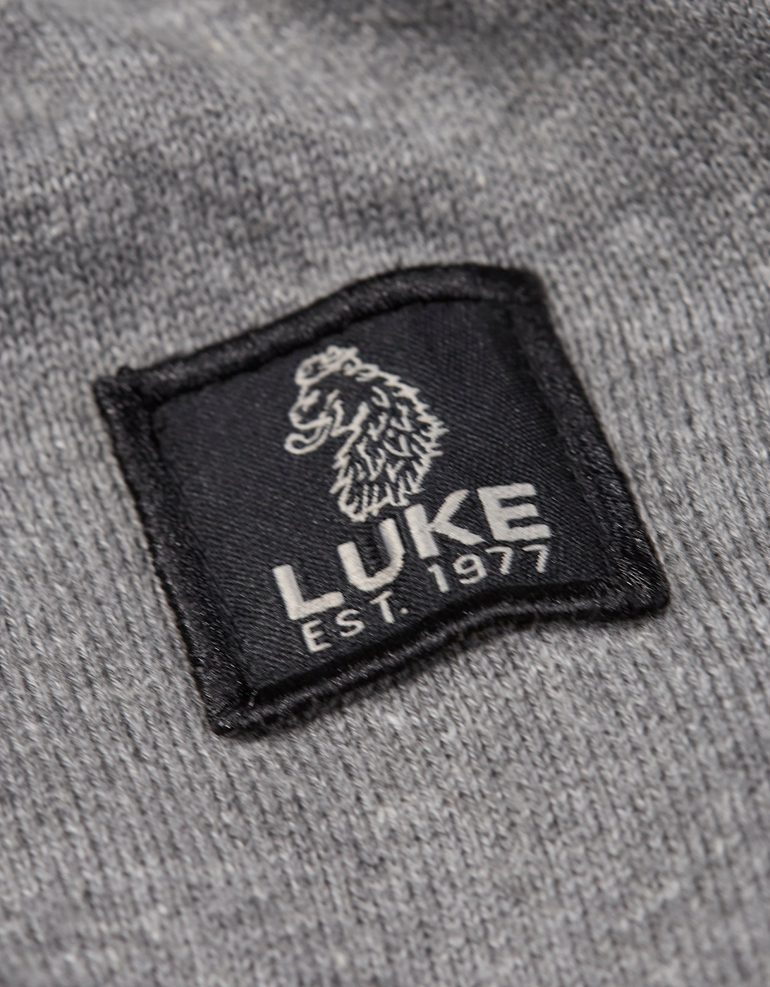 LUKE1977 Berwick Knitted Crew Jumper - Marl Grey