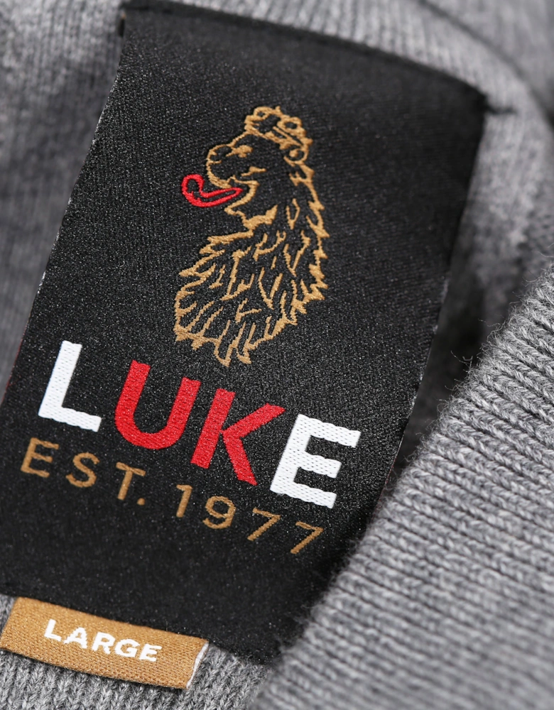 LUKE1977 Berwick Knitted Crew Jumper - Marl Grey