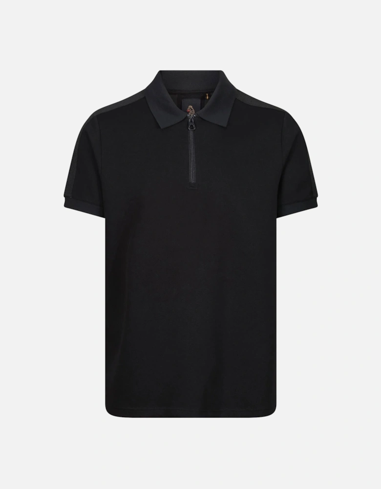 LUKE1977 Caltech Trim Tape Zip Polo - Black