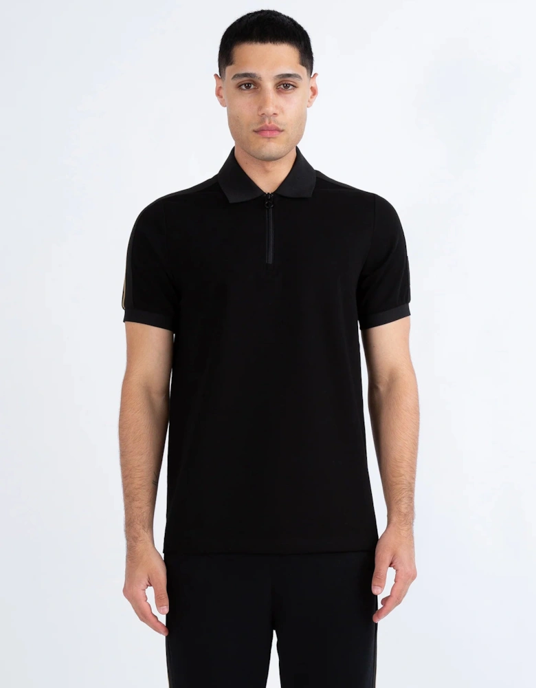 LUKE1977 Caltech Trim Tape Zip Polo - Black