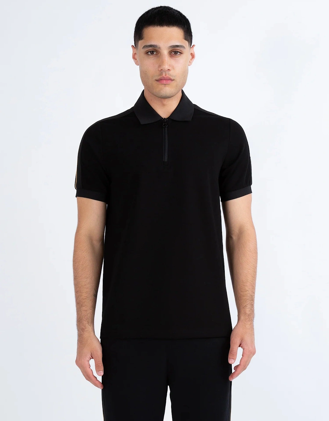 LUKE1977 Caltech Trim Tape Zip Polo - Black