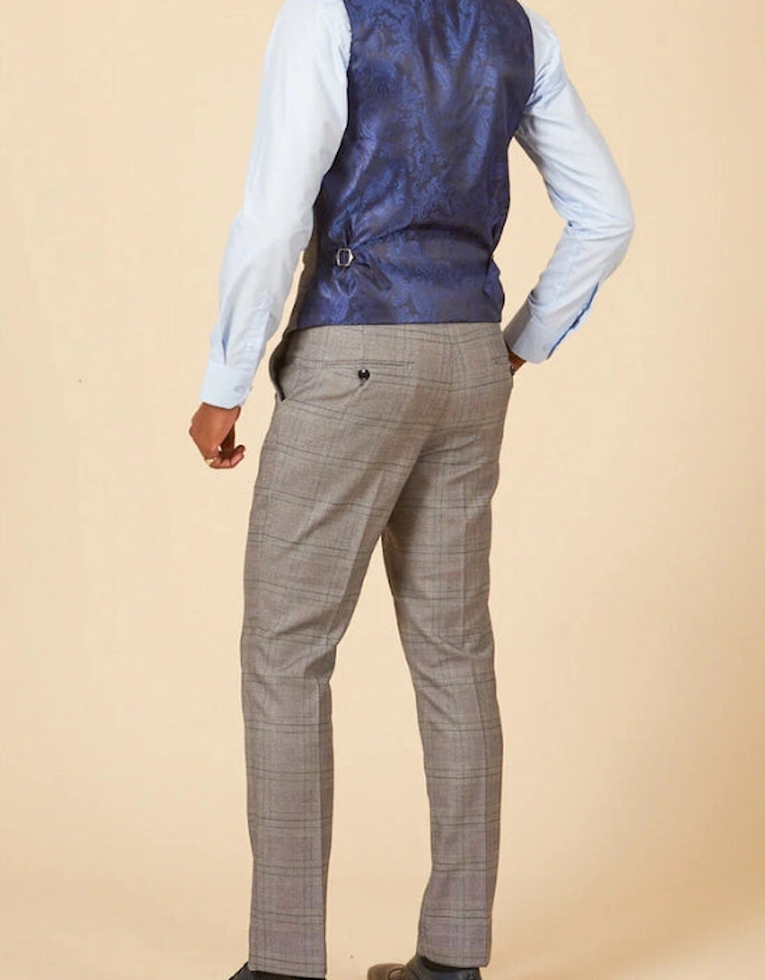 Jerry Check Waistcoat - Grey