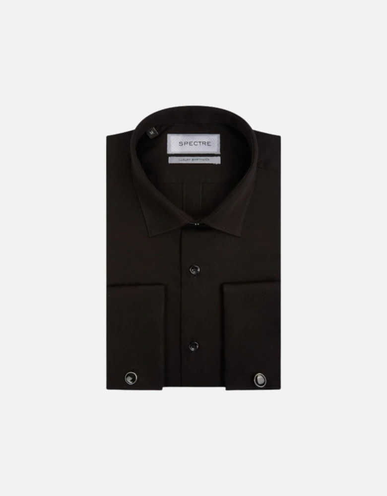 Jake Luxury Double Cuff Suit Shirt - Black