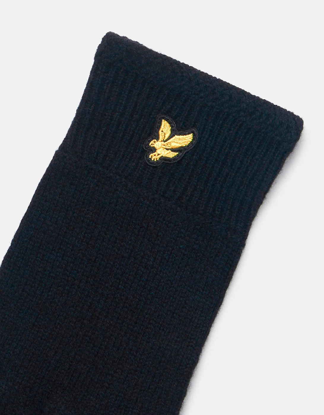 Lyle & Scott Racked rib gloves - True Black