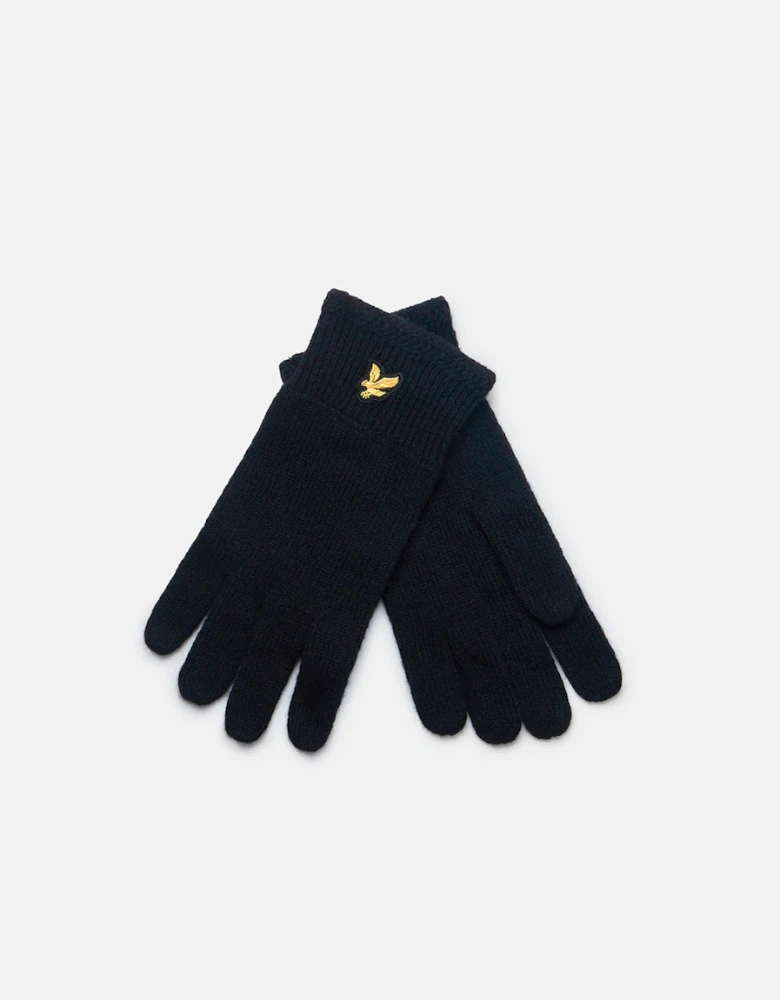 Lyle & Scott Racked rib gloves - True Black