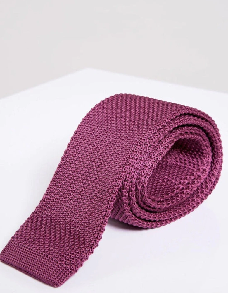 Knitted Tie - Berry