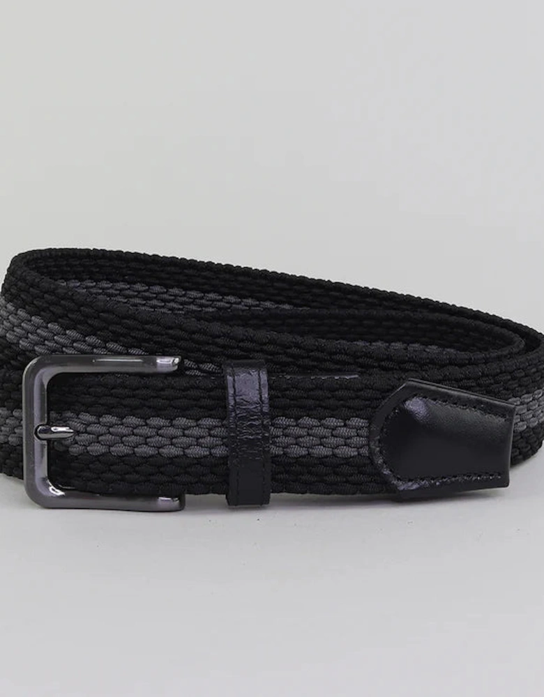 Clipsham 35mm Elastic Belt - Black/Grey