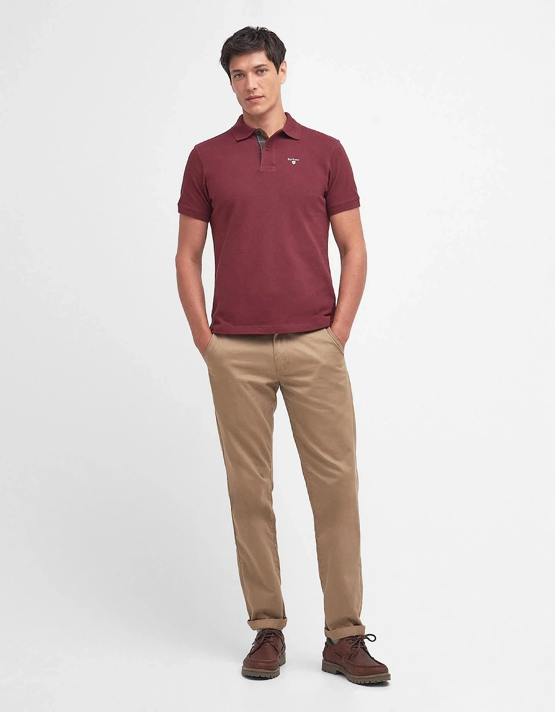 Tartan Pique Polo Shirt - Ruby