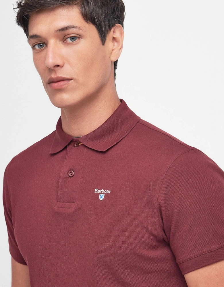 Tartan Pique Polo Shirt - Ruby