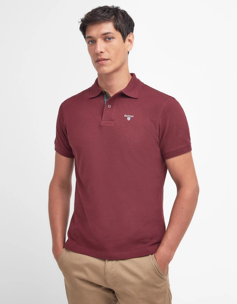 Tartan Pique Polo Shirt - Ruby